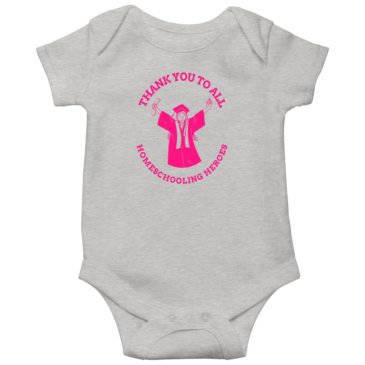 School-1 Baby Bodysuits | Gray