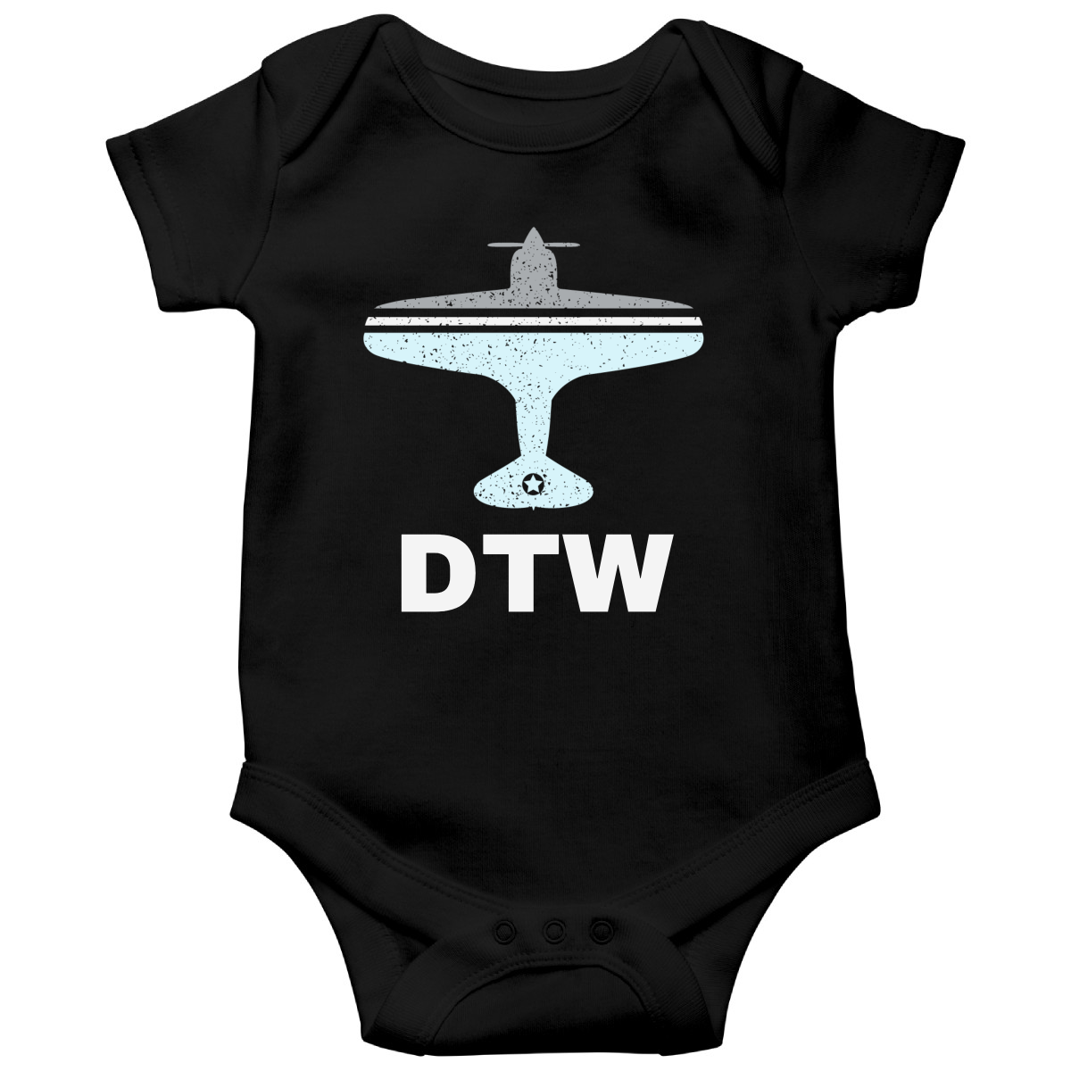 Fly Detrorit DTW Airport Baby Bodysuits | Black