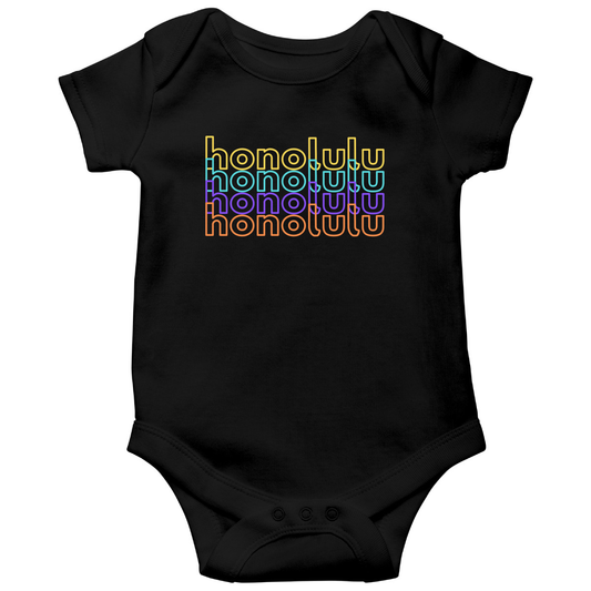 Honolulu Baby Bodysuit | Black