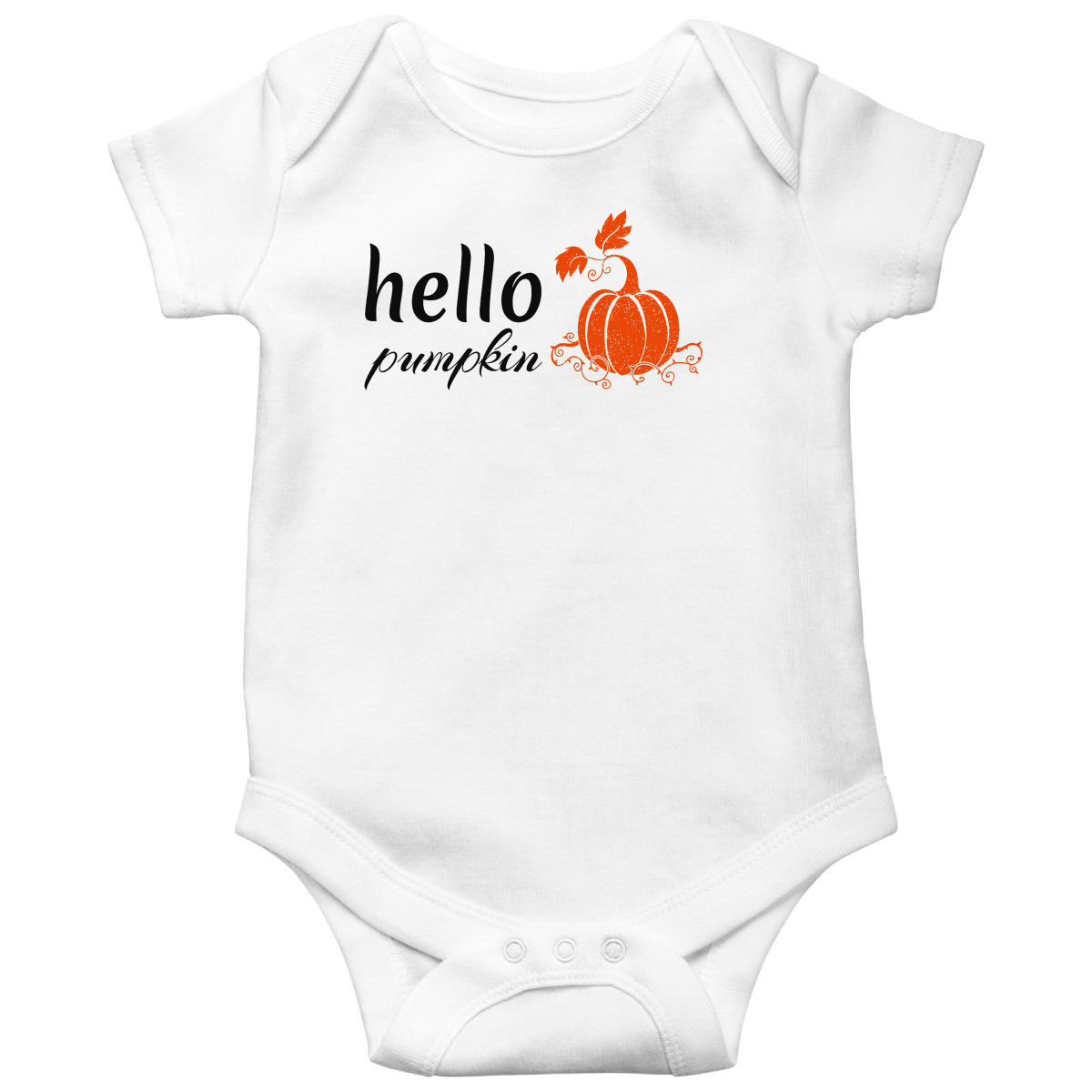 Hello Pumpkin Baby Bodysuits | White