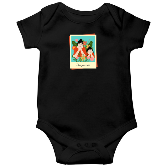 I love you Mom Baby Bodysuits | Black