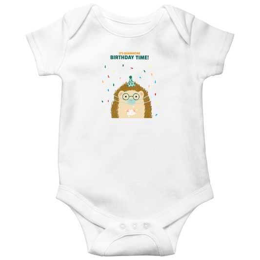 It is quarantine birthday time Baby Bodysuits | White