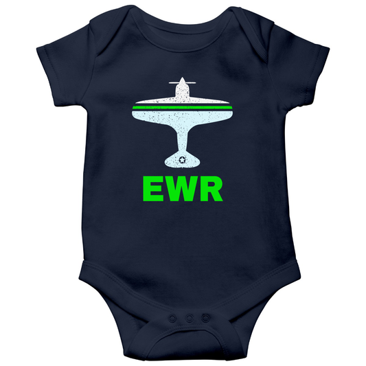 Fly Newark EWR Airport Baby Bodysuits | Navy