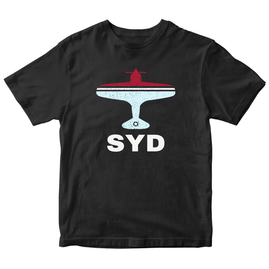 Fly Sydney SYD Airport Kids T-shirt | Black