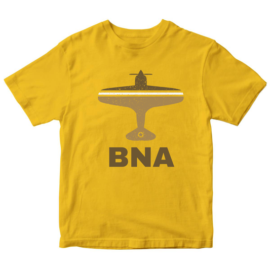 Fly Nashville BNA Airport Kids T-shirt | Yellow