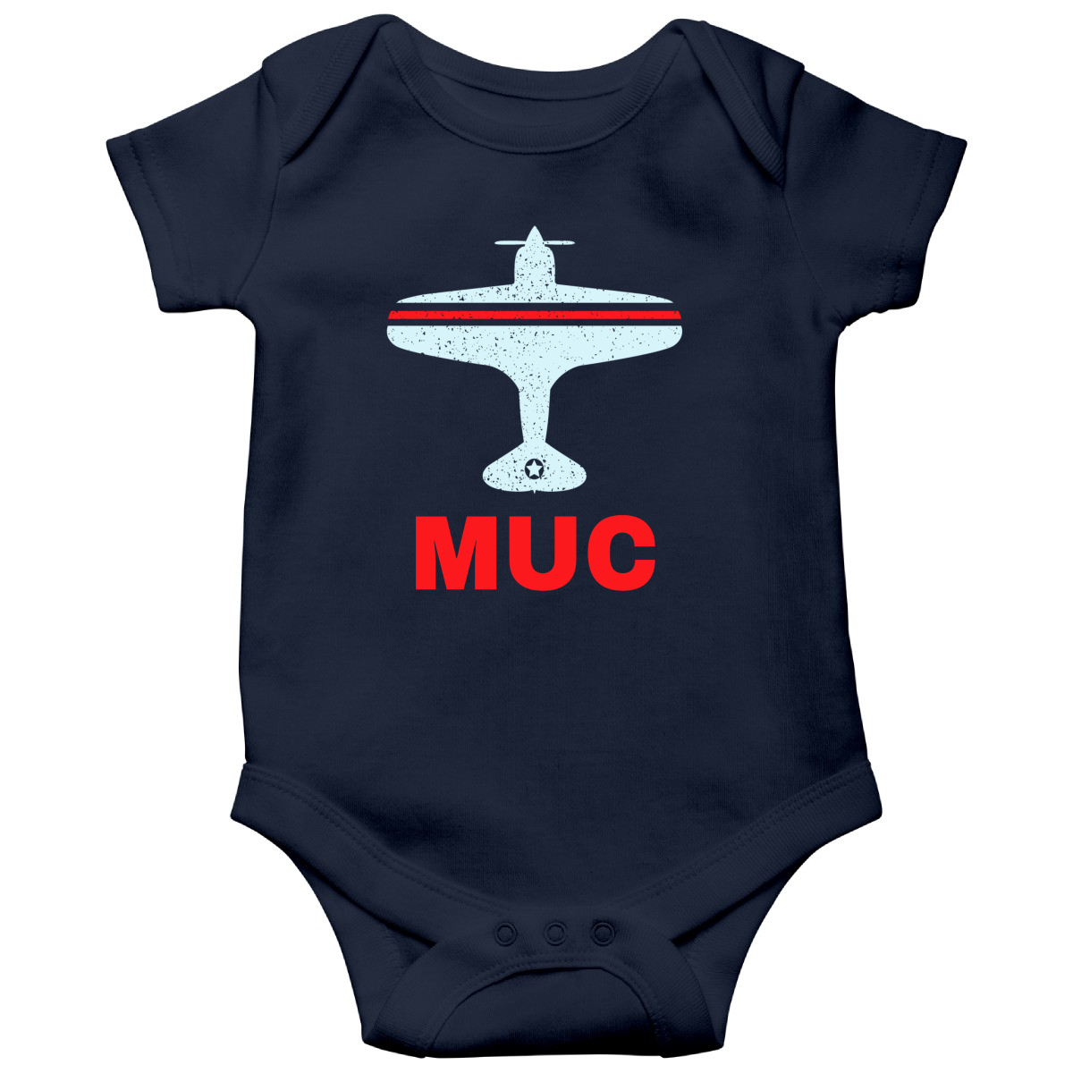 Fly Munich MUC Airport Baby Bodysuits | Navy