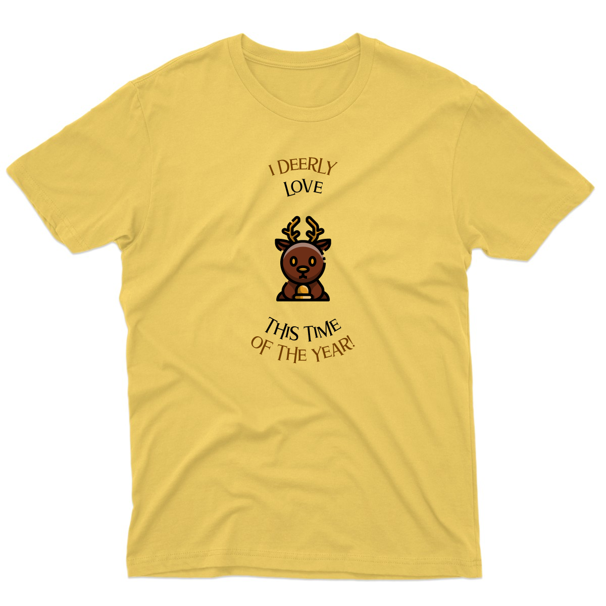 I Deerly Love This Time of the Year! Men's T-shirt | Yellow
