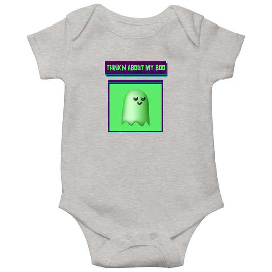 Think'n About My Boo Baby Bodysuits | Gray