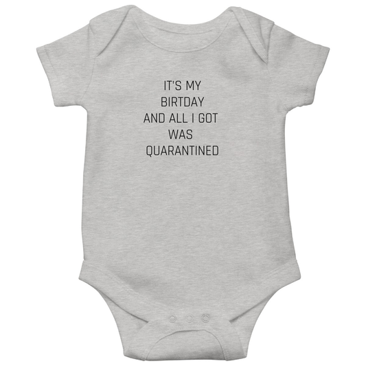 IT'S MY BIRTDAY Baby Bodysuits | Gray