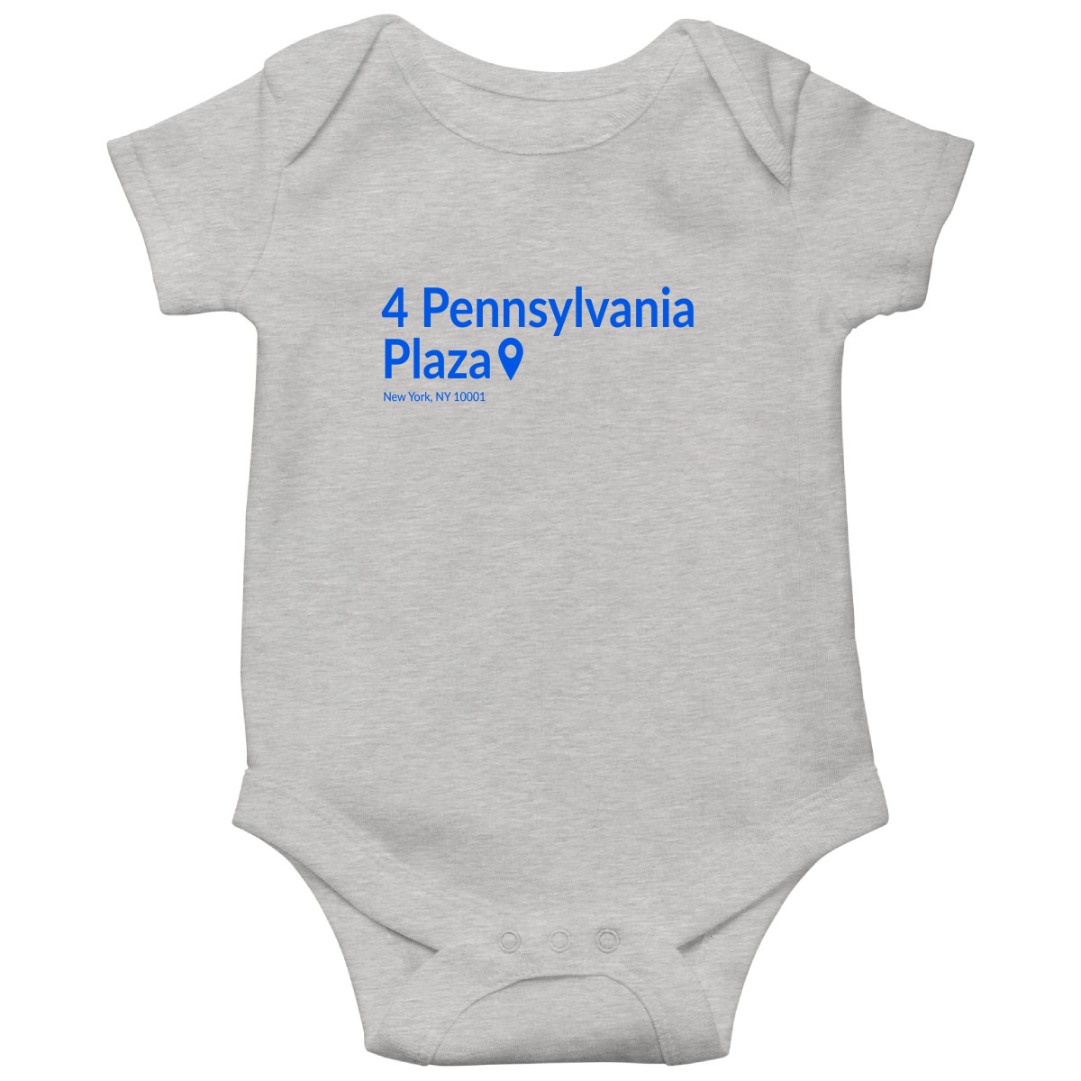 New York Basketball Stadium Baby Bodysuits | Gray