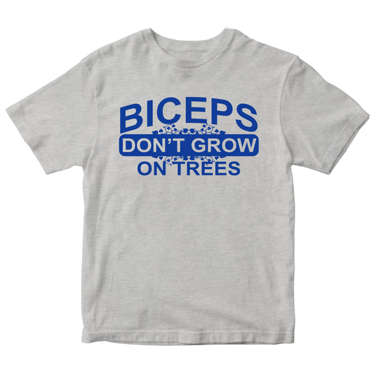 Biceps Don't Grow On Trees Kids T-shirt | Gray