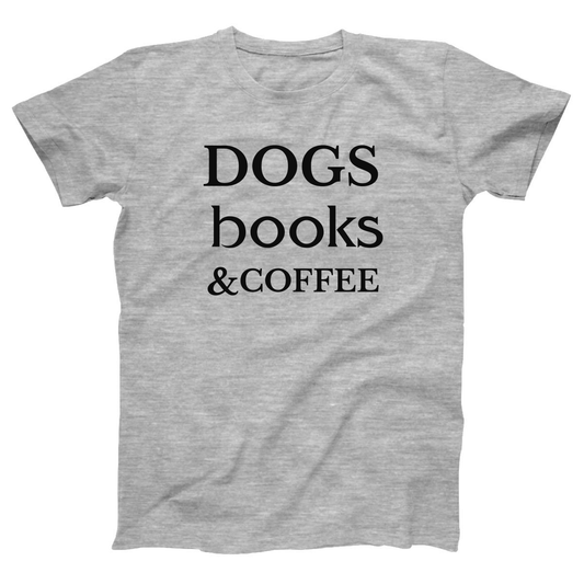 Dogs Books and Coffee Women's T-shirt | Gray