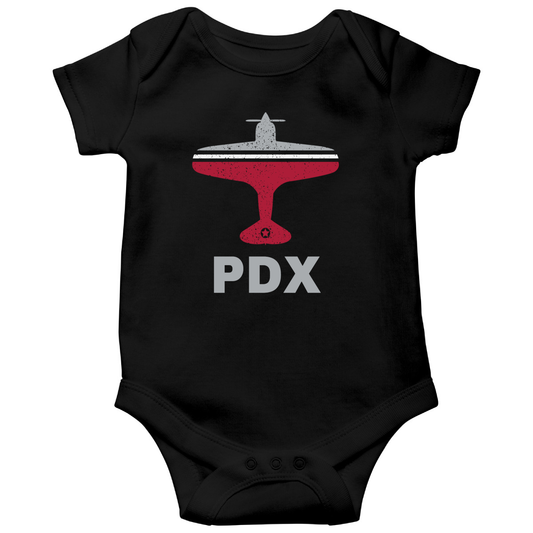Fly Portland PDX Airport Baby Bodysuits | Black