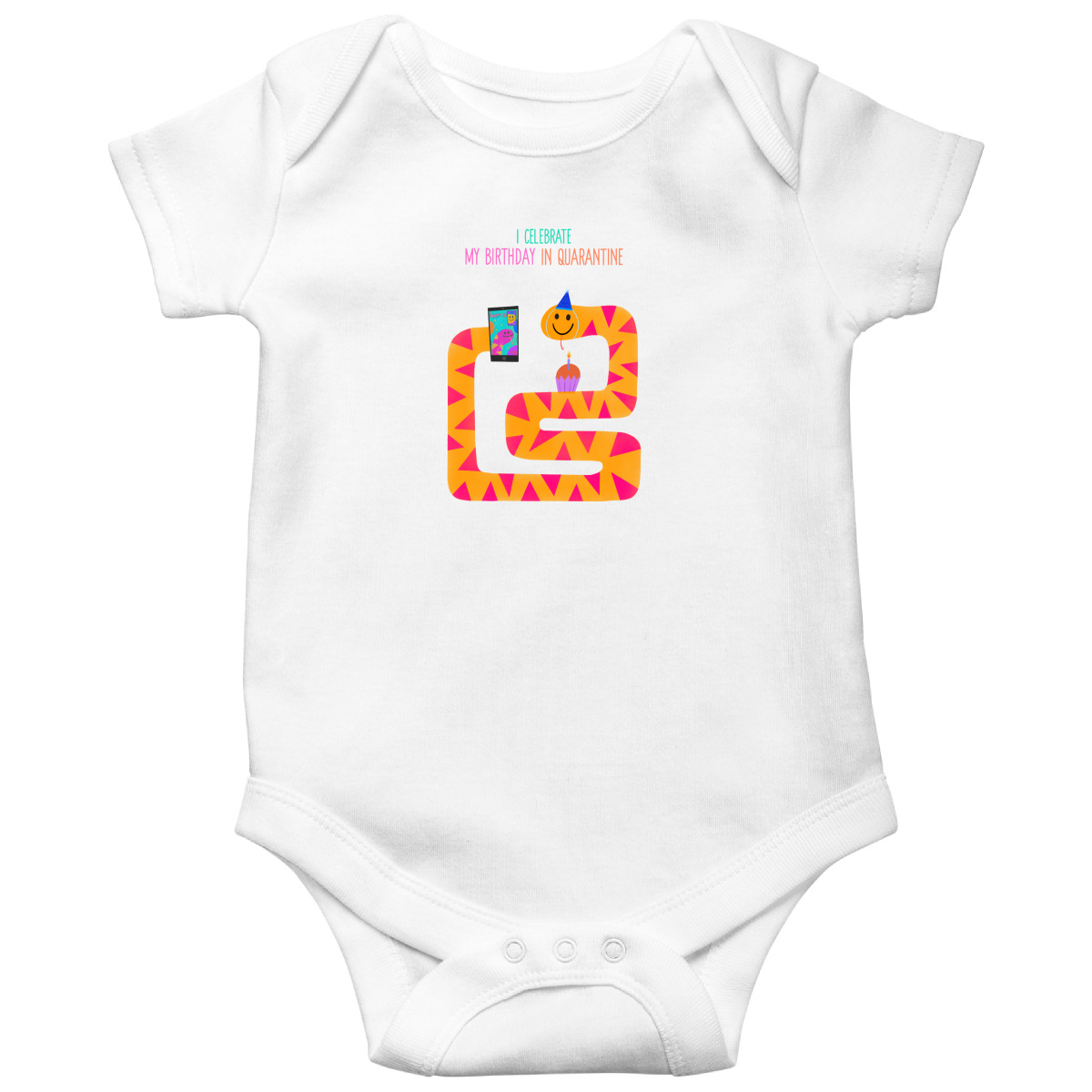 I celebrate my birthday in quarantine Baby Bodysuits | White
