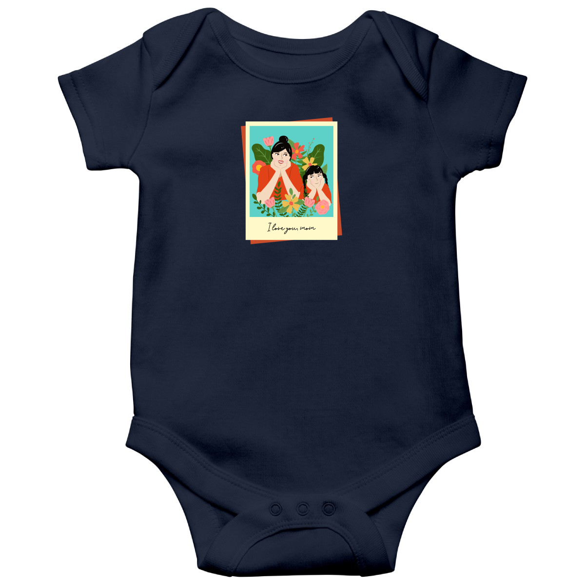 I love you Mom Baby Bodysuits | Navy