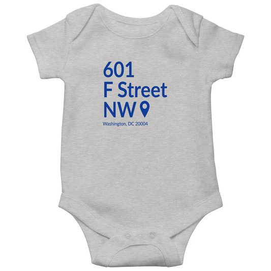 Washington D.C. Basketball Stadium Baby Bodysuits | Gray