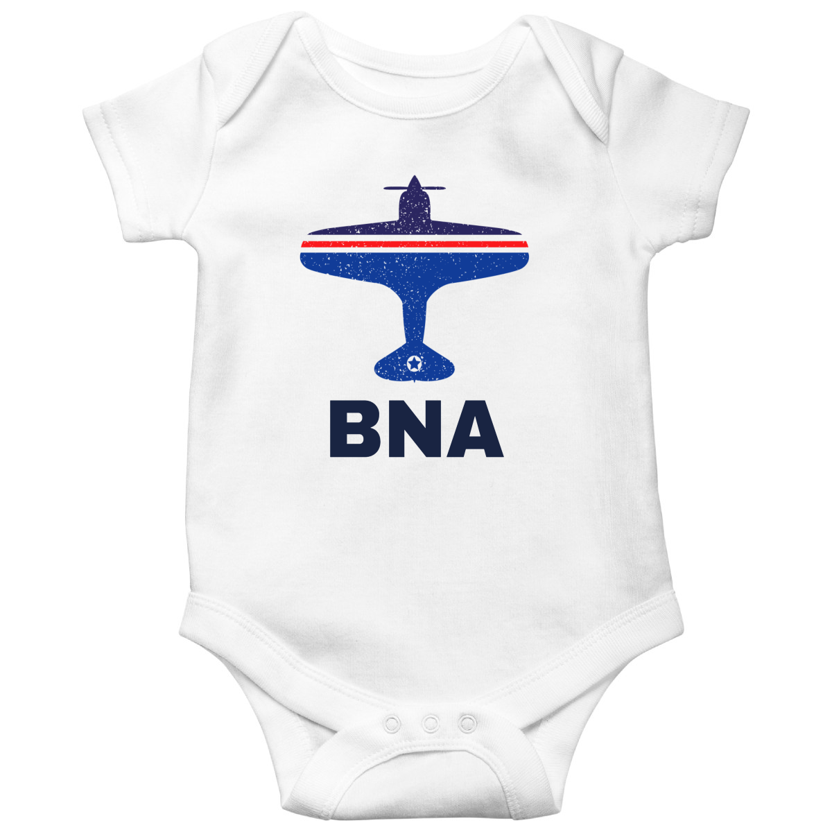 Fly Nashville BNA Airport Baby Bodysuits | White