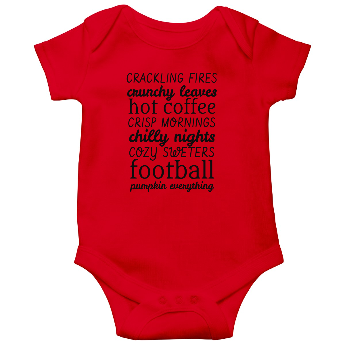 Fall List Baby Bodysuits | Red