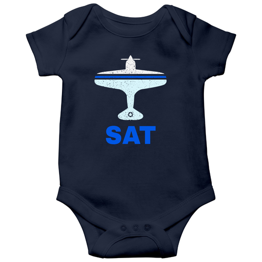 Fly San Antonio SAT Airport Baby Bodysuits | Navy