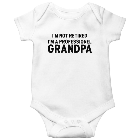 I'm A Professional Grandpa  Baby Bodysuits | White