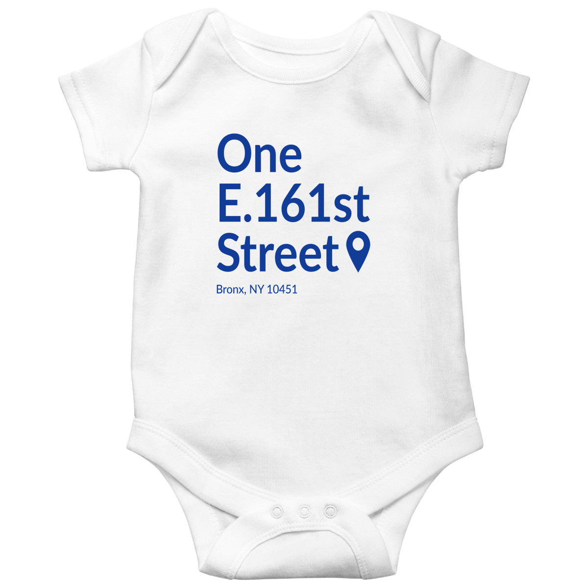 New York Baseball Stadium BXNY Baby Bodysuits | White