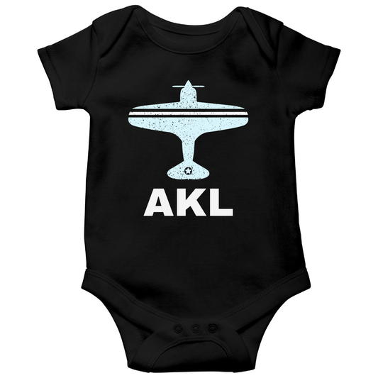 Fly Auckland AKL Airport Baby Bodysuits | Black