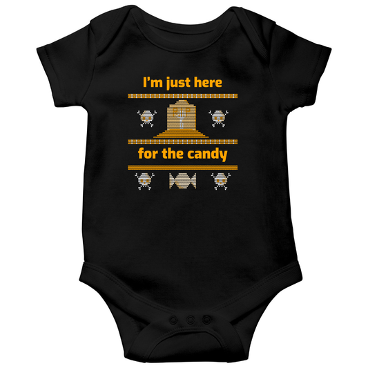 I'm Just Here For the Candy Baby Bodysuits | Black