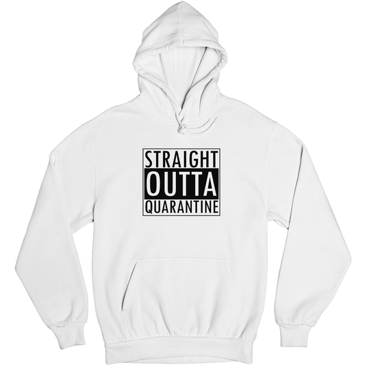 Straight Outta Quarantine Unisex Hoodie | White