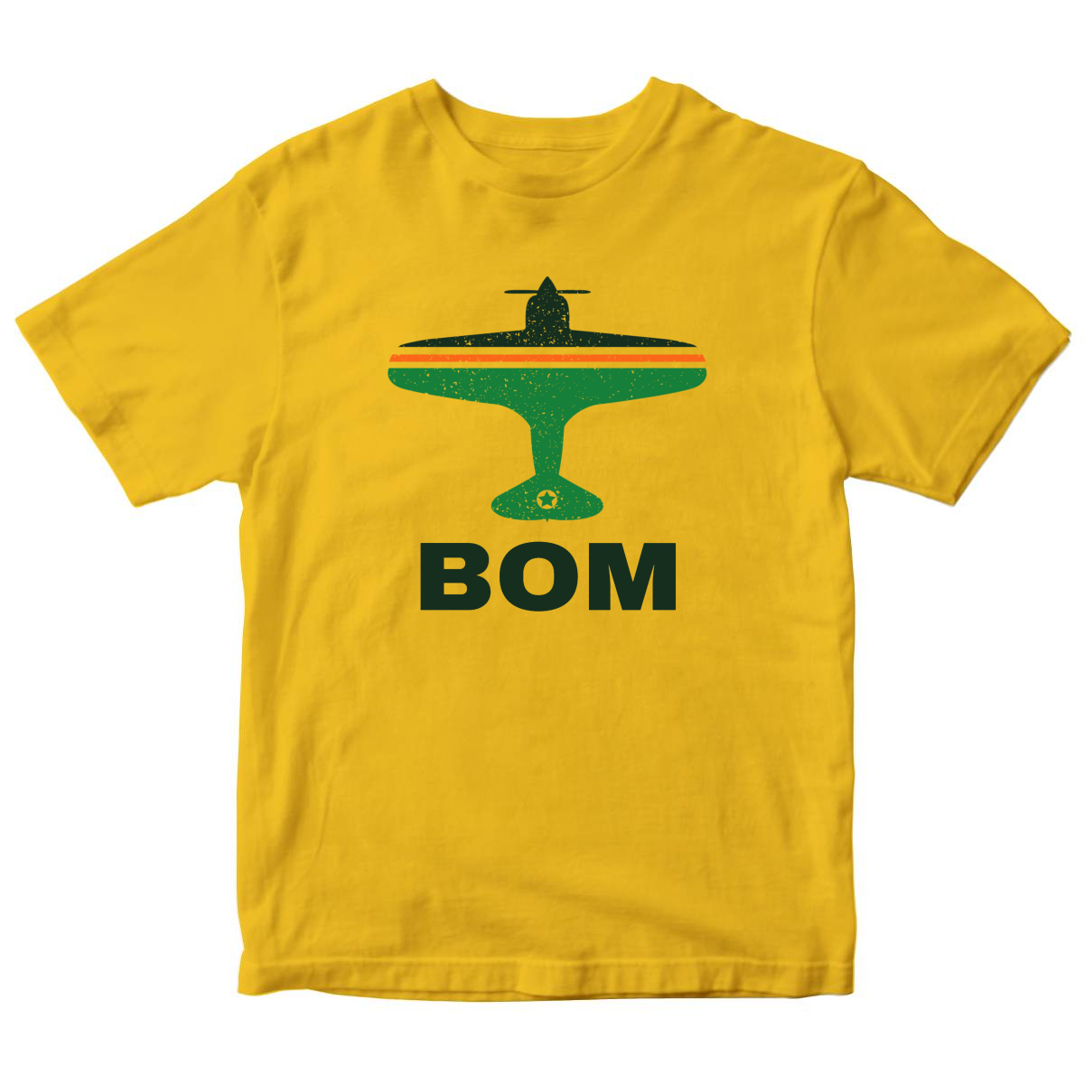Fly Mumbai BOM Airport Kids T-shirt | Yellow
