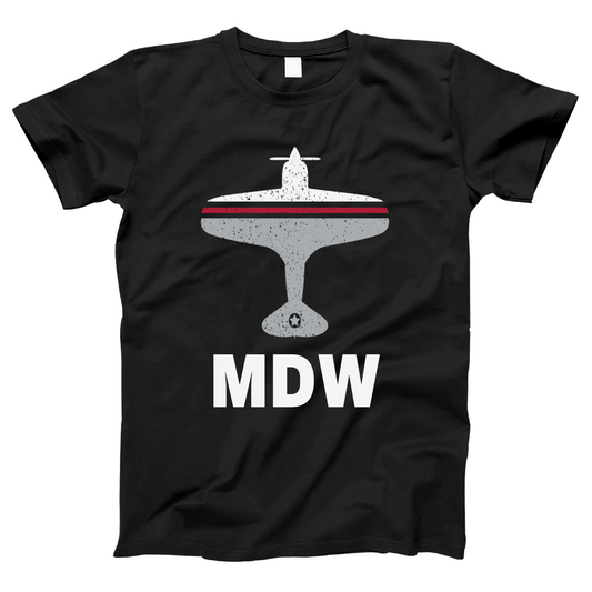 Fly Chicago MDW Airport Women's T-shirt | Black