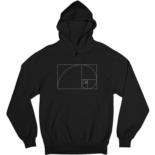 Golden Ratio Fibonacci Spiral Unisex Hoodie | Black