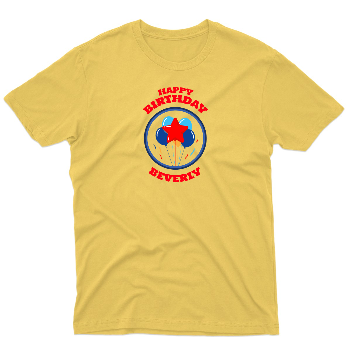 Happy Birthday Beverly Men's T-shirt | Yellow