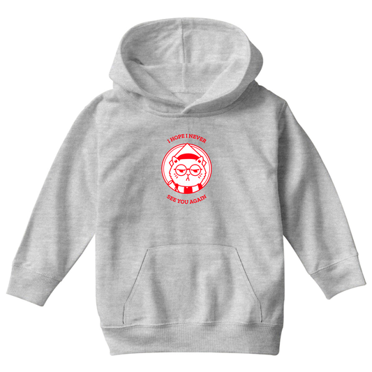 I Hope I Never See You Again Kids Hoodie | Gray