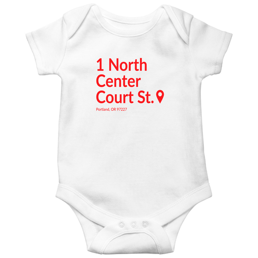 Portland Basketball Stadium Baby Bodysuits | White