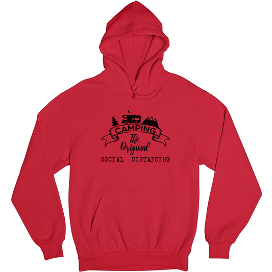 Camping Social Distancing Unisex Hoodie | Red