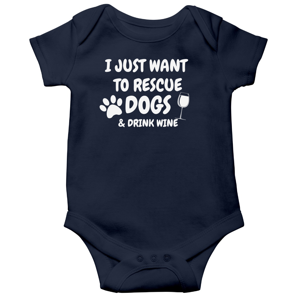 Dogs and Drink Wine Baby Bodysuits | Navy
