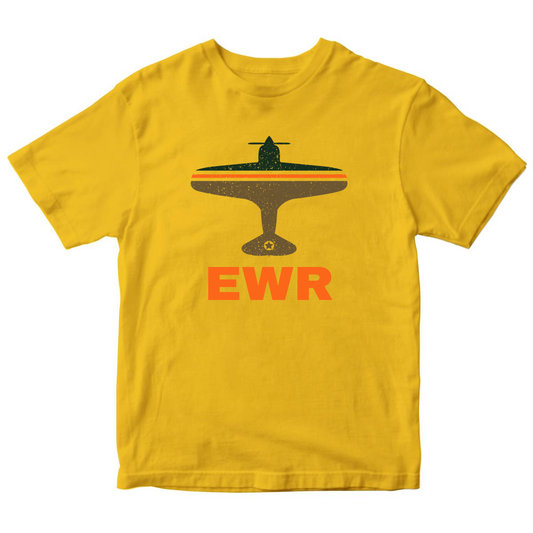 Fly Newark EWR Airport Kids T-shirt | Yellow