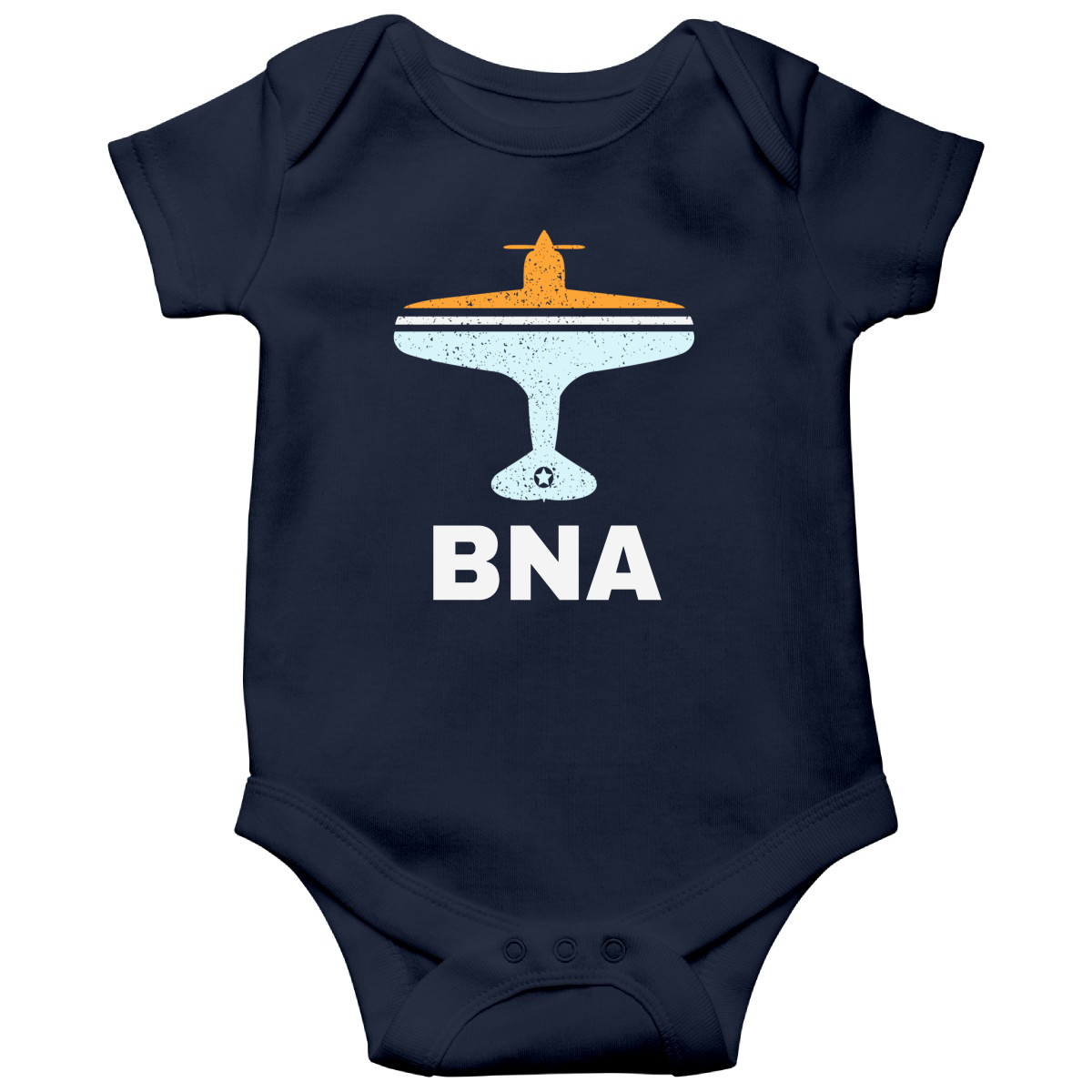 Fly Nashville BNA Airport Baby Bodysuits | Navy