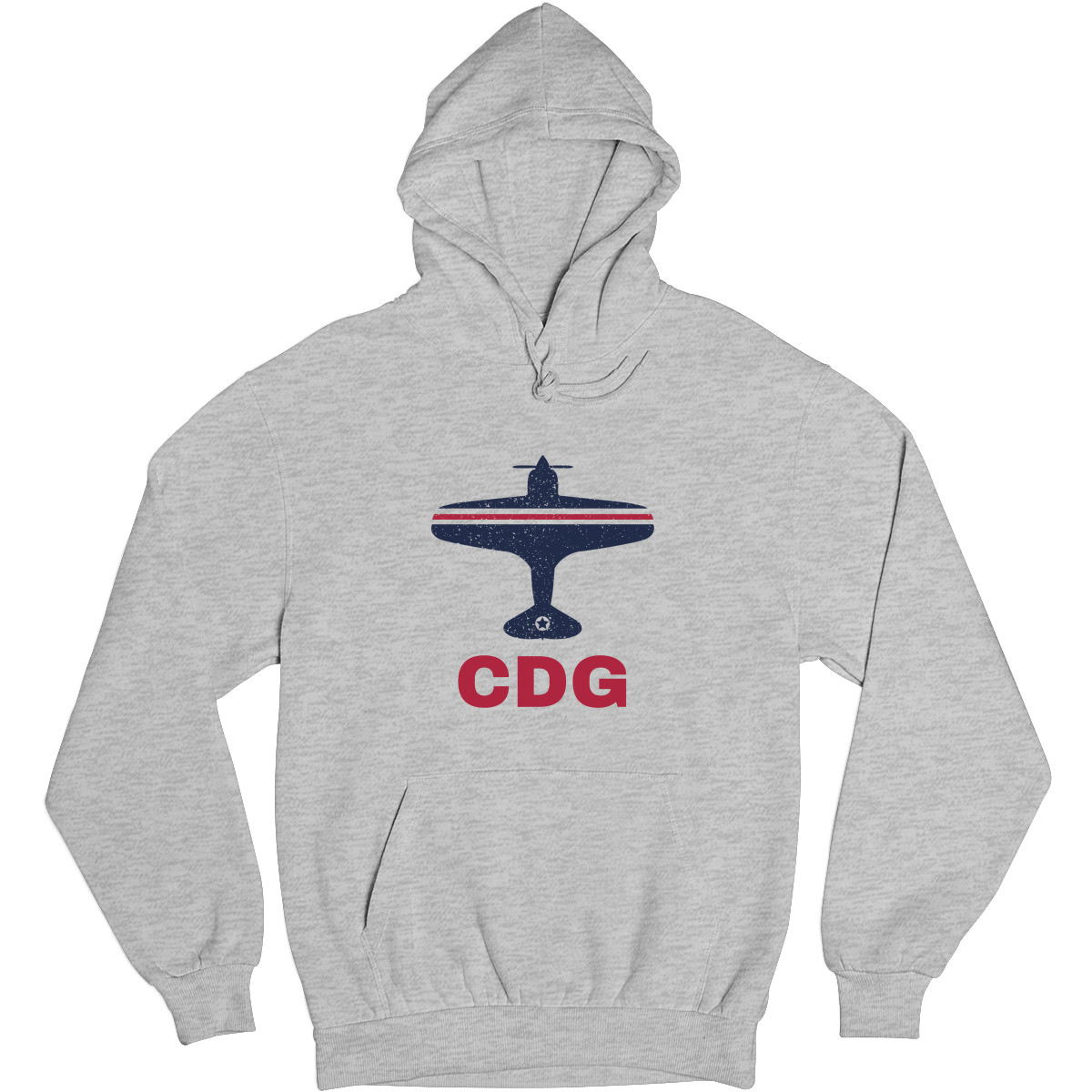 Fly Paris CDG Airport Unisex Hoodie | Gray