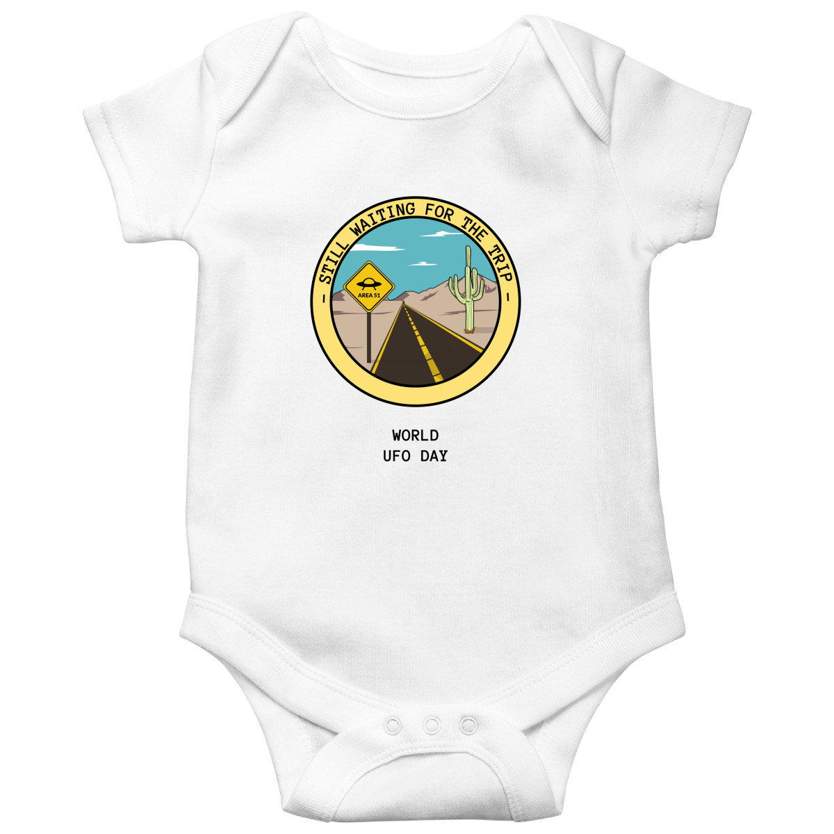 Still Waiting for The Trip Baby Bodysuits | White