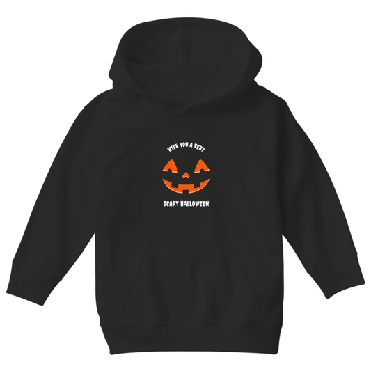 Wish You a Very Scary Halloween Kids Hoodie | Black