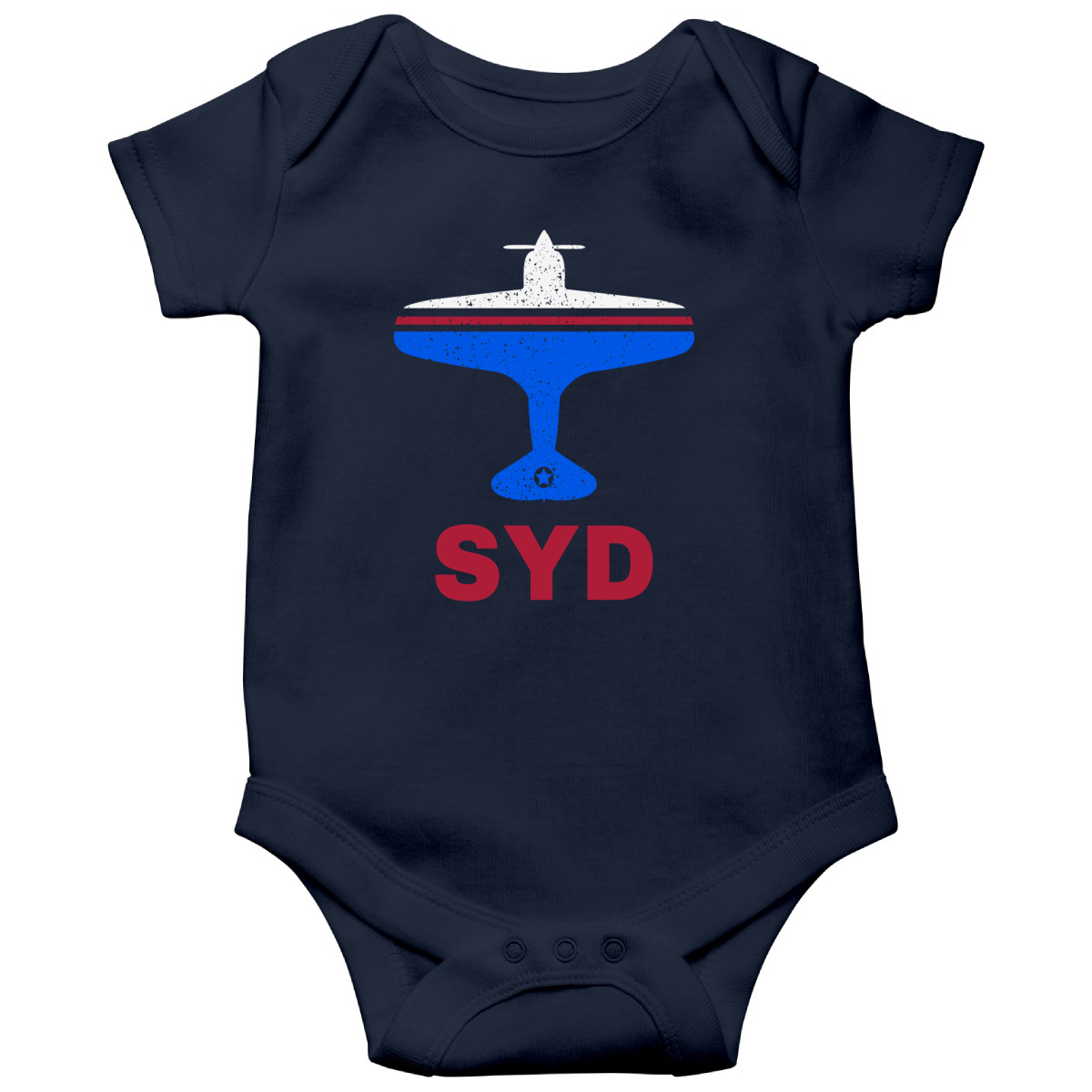 Fly Sydney SYD Airport Baby Bodysuits | Navy