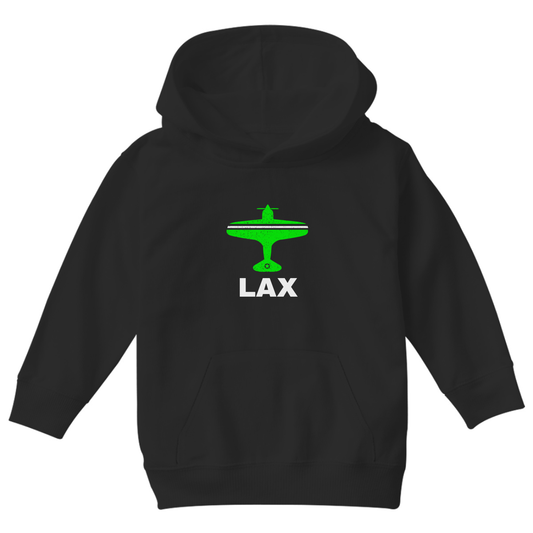 Fly Los Angeles LAX Airport Kids Hoodie | Black