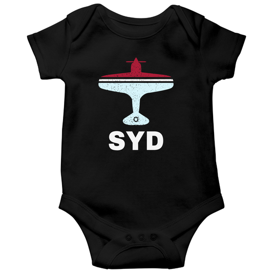 Fly Sydney SYD Airport Baby Bodysuits | Black