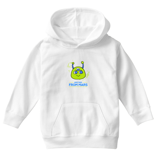 Greetings From Mars Kids Hoodie | White