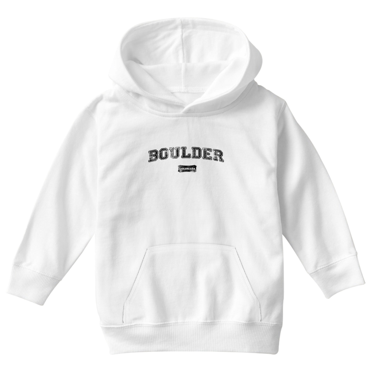 Boulder Colorado Represent Kids Hoodie | White