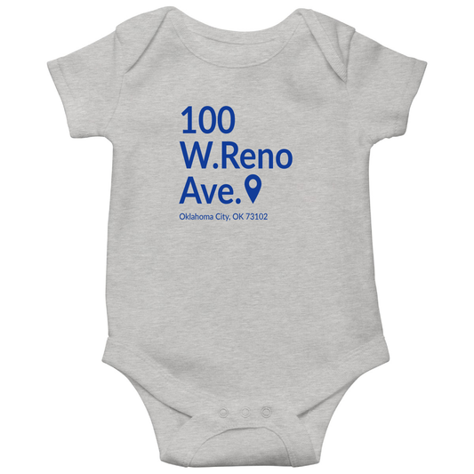 Oklahoma City Basketball Stadium Baby Bodysuits | Gray