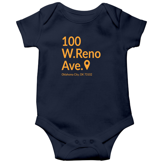 Oklahoma City Basketball Stadium Baby Bodysuits | Navy