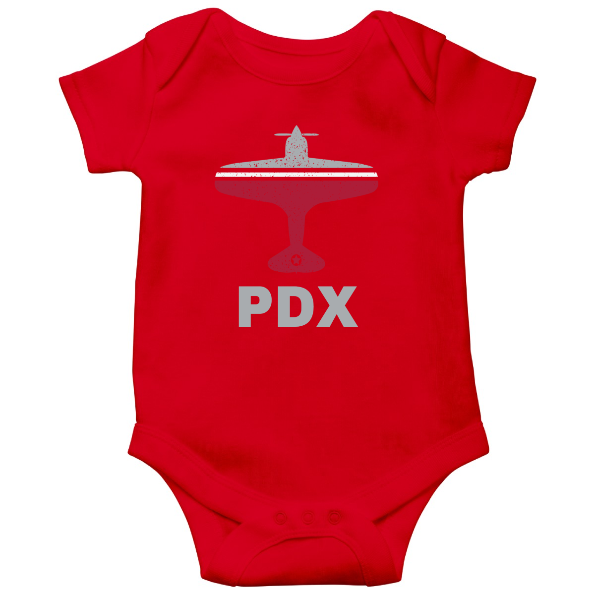 Fly Portland PDX Airport Baby Bodysuits | Red