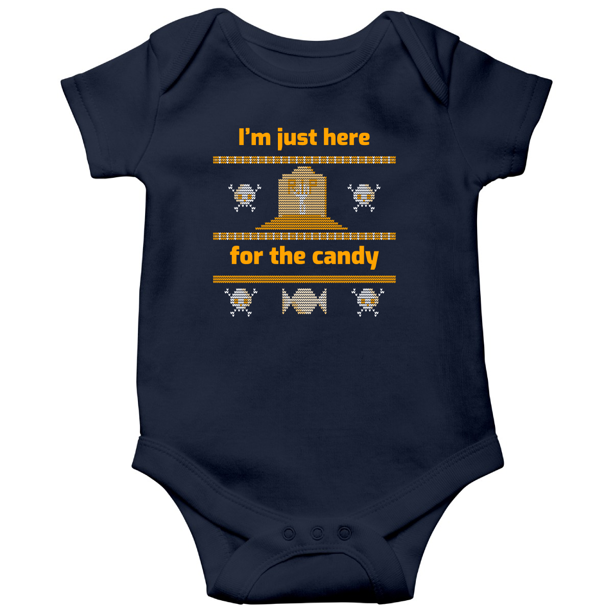I'm Just Here For the Candy Baby Bodysuits | Navy